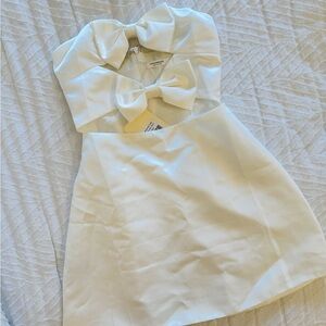 NWT Peppermayo ‘Girl Crush’ bow mini dress WHITE